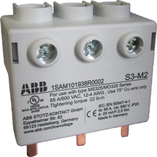 ABB - Aansluitblok S3 Hoog, 25Mm² - 1SAM101938R0002-E⚡shock