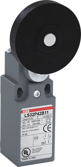 ABB - Eindeloopschakelaar Ls30 Serie 30Mm Kunststof Beh., Iso 16, Rol Hefboom, 1No/1Nc Plotse Actie - 1SBV010342R1211-E⚡shock