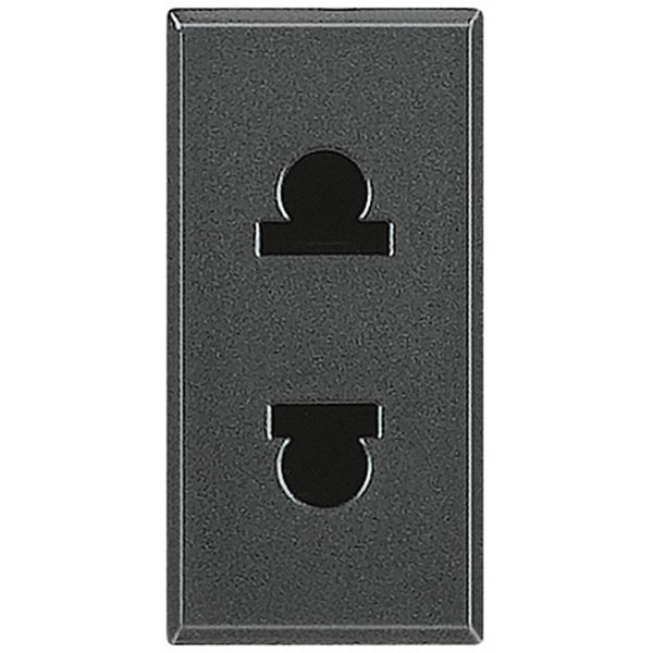 BTICINO - AXOLUTE STOPCONT. 2P 16A/127V USA/EURO DONKERGRIJS 1 MODULE - HS4125-E⚡shock