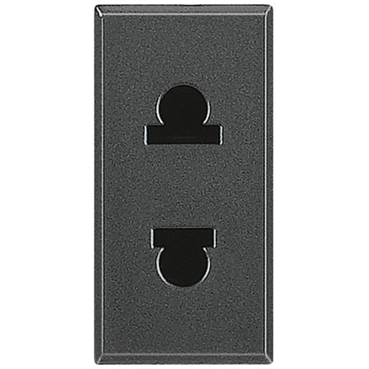 BTICINO - AXOLUTE STOPCONT. 2P 16A/127V USA/EURO DONKERGRIJS 1 MODULE - HS4125-E⚡shock