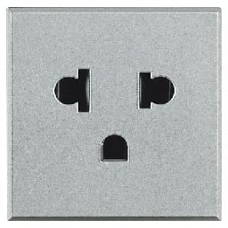 BTICINO - AXOLUTE STOPCONT. 2P 16A/127V USA/EURO LICHTGRIJS 2 MOD - HC4126-E⚡shock