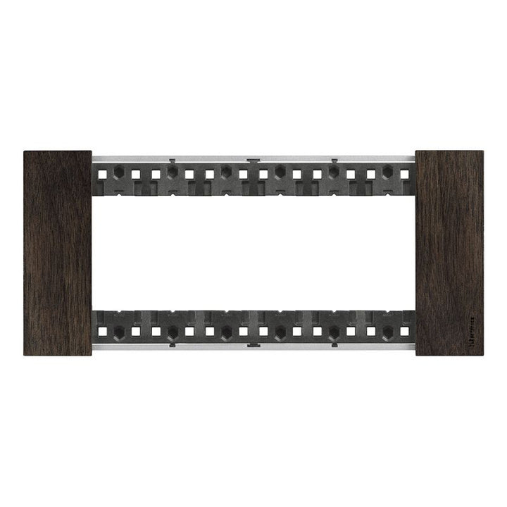 Bticino - LNOW afdekpl. 6 mod walnut vr houder ref K4706 - KA4806LG-E⚡shock