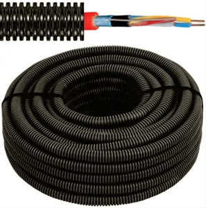 FLEX - Voorbedrade buis - Pyrocontrol-Telecom-F2 Rf 1h - 2 x 2 x 0,9 mm - zwarte buis Ø 16 mm - FEF34X09-E⚡shock