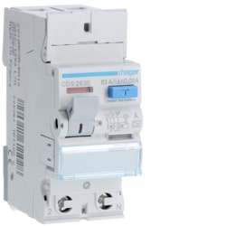 Hager - Aardlekschakelaar 2P 63A 30mA type A qc  - CDS263E-E⚡shock