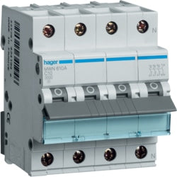 Hager - Automaat 3kA - C - 3P+N - 10A. - 4M   - MWN610A-E⚡shock