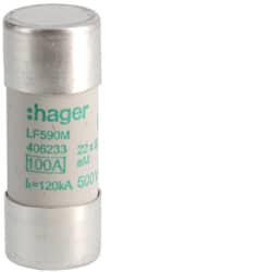 Hager - Industriële smeltpatroon 22x58 aM 100A - LF590M-E⚡shock