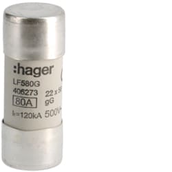 Hager - Industriële smeltpatroon 22x58 gG 80A - LF580G-E⚡shock