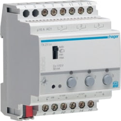 Hager - Module 3 uitgangen 1-10V voor dimmers - TX211A-E⚡shock