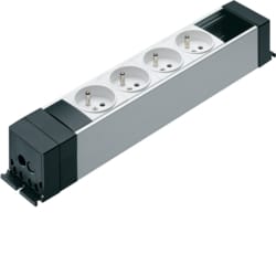 Hager - Stopcontactblok 4 x 230V 2P+A met aansluitkl. en 2 reservemod. van 22,5 mm - NRF0204B00-E⚡shock