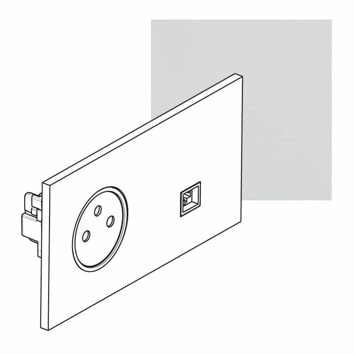 Legrand - ART Stopcontact 2P+A + RJ45 FTP épure Satijn wit - AR67938-E⚡shock