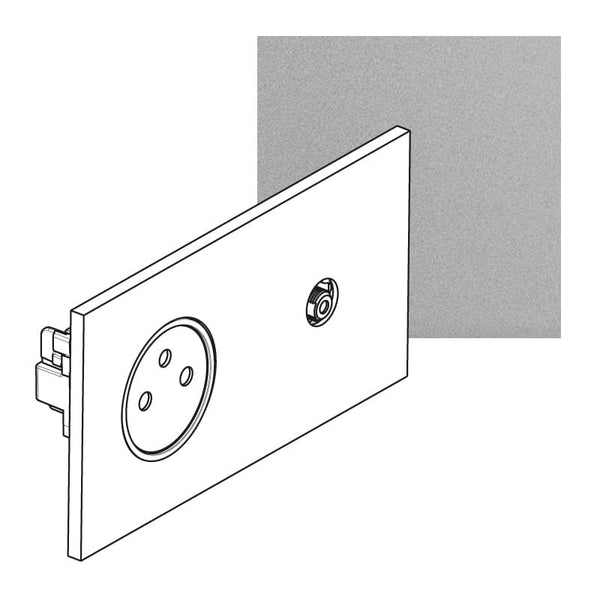 Legrand - ART Stopcontact 2P+A + TV épure Satijn staal - AR67539-E⚡shock