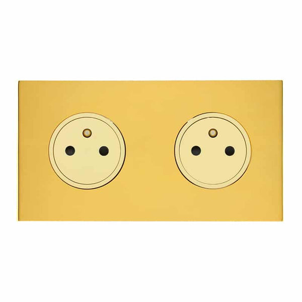 Legrand - ART Stopcontact 2x2P+A vlak 16A - épure Gespiegeld goud - AR67732-E⚡shock