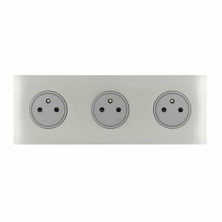 Legrand - ART Stopcontact 3x2P+A vlak 16A - épure Geborsteld staal - AR67433-E⚡shock