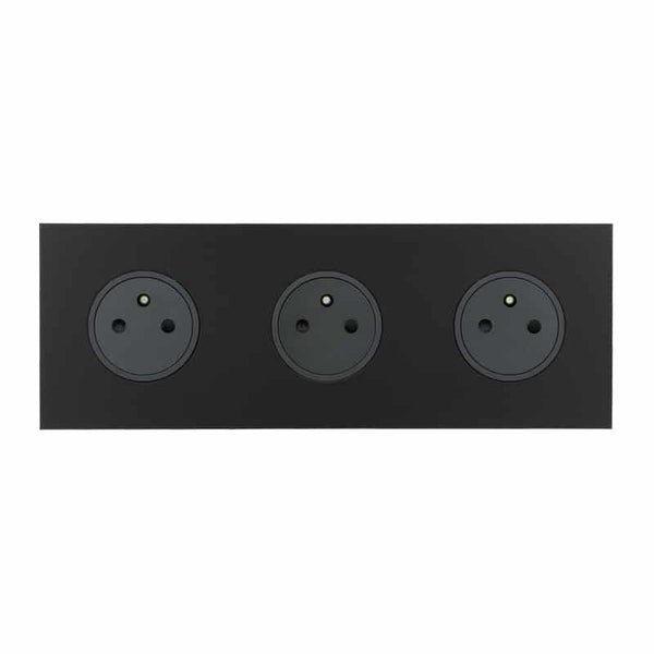 Legrand - ART Stopcontact 3x2P+A vlak 16A - épure Mat zwart - AR67833-E⚡shock