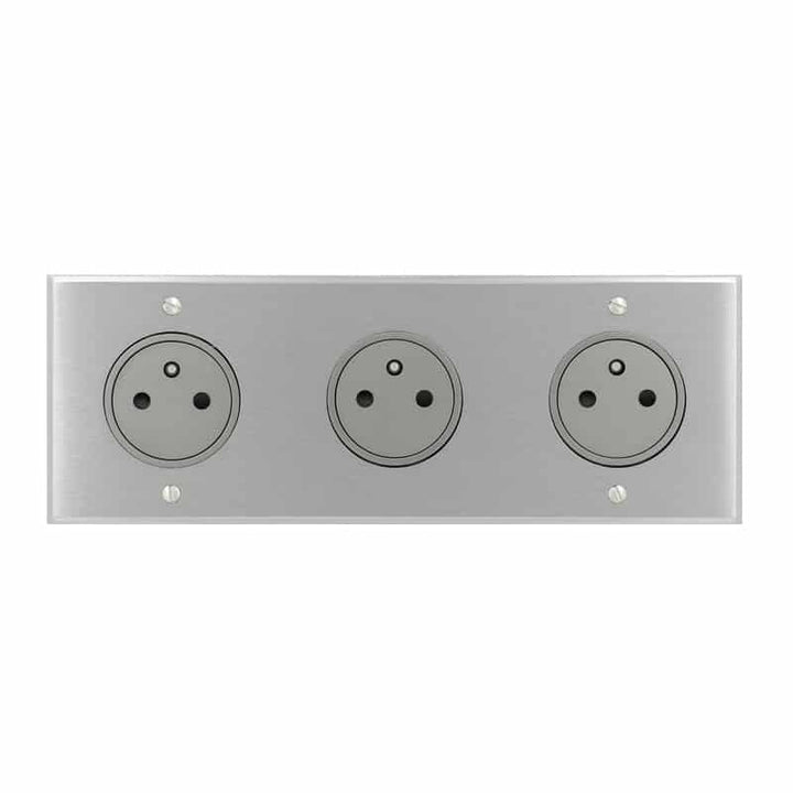 Legrand - ART Stopcontact 3x2P+A vlak 16A - mémoire Geborsteld staal - AR67133-E⚡shock