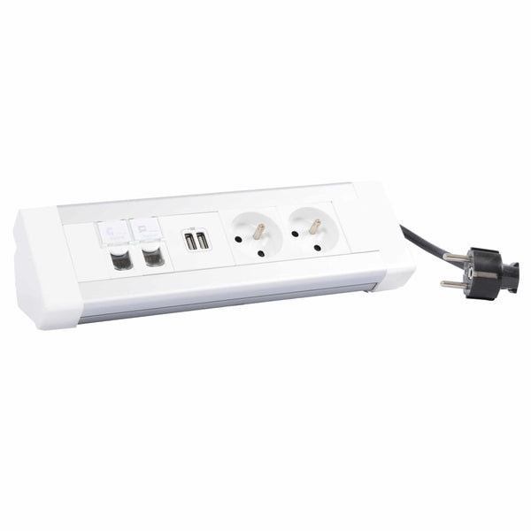 Legrand - Bureaublok - 2x 2P+A + USB + 2 x RJ45 - met snoer 3m - 054631-E⚡shock