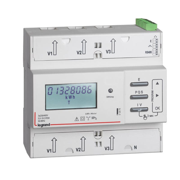 Legrand - Energiemeter drief. 125A MID directe aansl. impuls + RS486 - 412075-E⚡shock