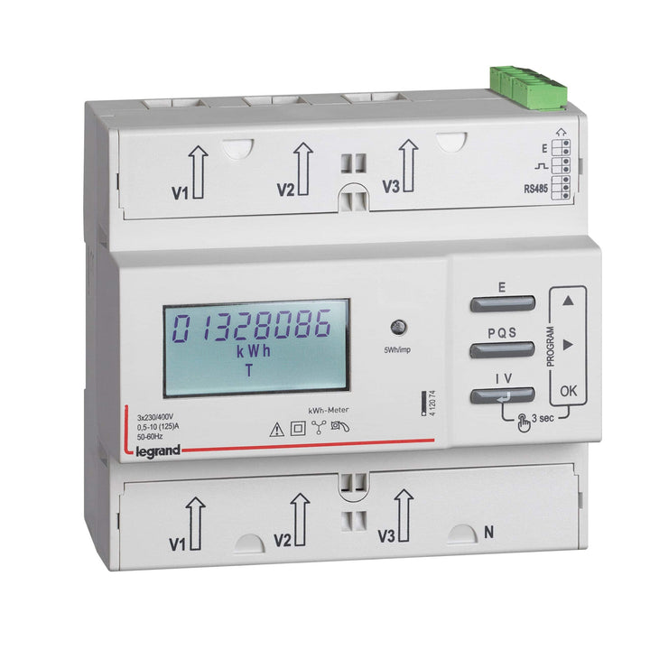 Legrand - Energiemeter driefasig 125A directe aansl. impuls + RS485 - 412074-E⚡shock