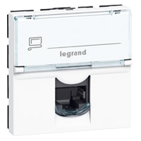 Legrand - Mosaic stopcontact RJ45 CAT6A utp 2 modules wit - 076574-E⚡shock