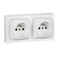 Legrand - Oteo Stopcontact 2x2P+A voorbekab. horizontaal volledig app. wit - 086078-E⚡shock