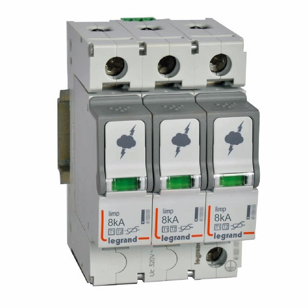 Legrand - Overspann. T1+T2 - 3P - 8kA 1.3kV - Uc 320V - 3 modules - 412252-E⚡shock