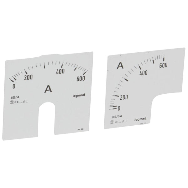 legrand - Wijzerplaat ampèremeter 0 - 600 A - meting op deur - 14620-E⚡shock