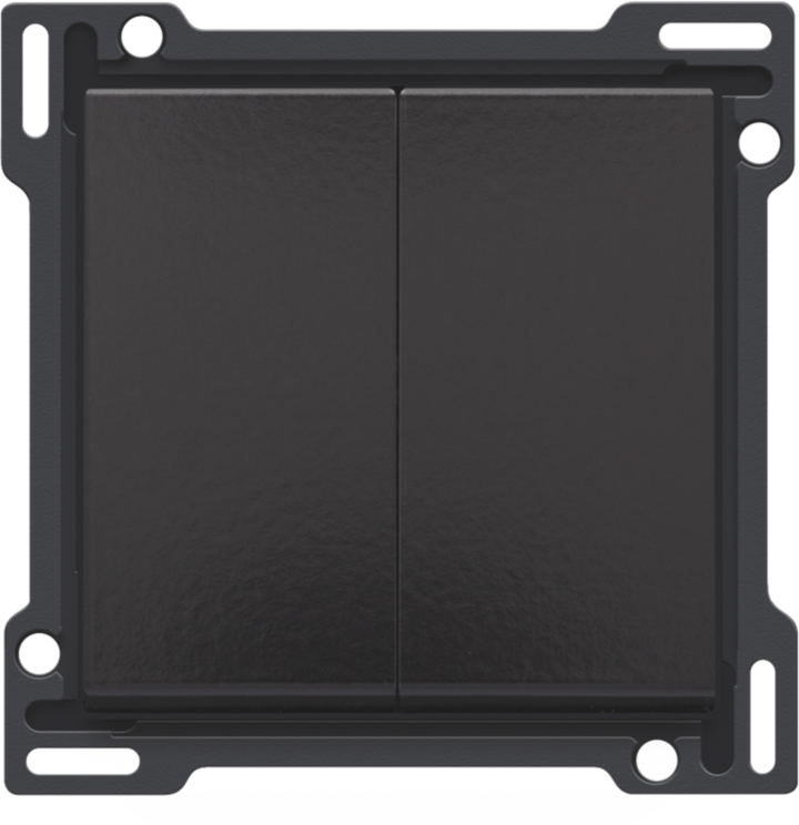 Niko - Centraalplaat 2X halve toets Pure Bakelite® piano black - 200-61505-E⚡shock