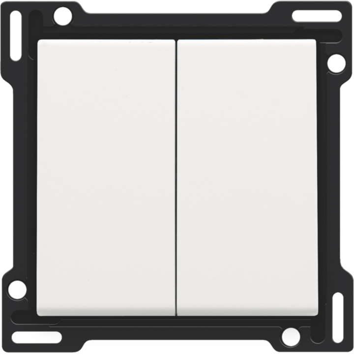Niko - Centraalplaat 2X halve toets Pure white steel - 154-61505-E⚡shock