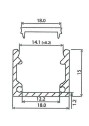 PROLUMIA - Aluminium profiel 2m mat satijn Opbouw, 15mm, geanodiseerd - 46291350-E⚡shock