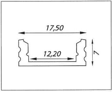 PROLUMIA - ECO-Line opbouwprofiel - H.7 mm L.2 m - Aluminium - 46291110-E⚡shock