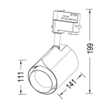 UNI-BRIGHT - Trackspot Led 38W - Adapter 3-Phase Incl. Driver - Wit - TT383137W-E⚡shock